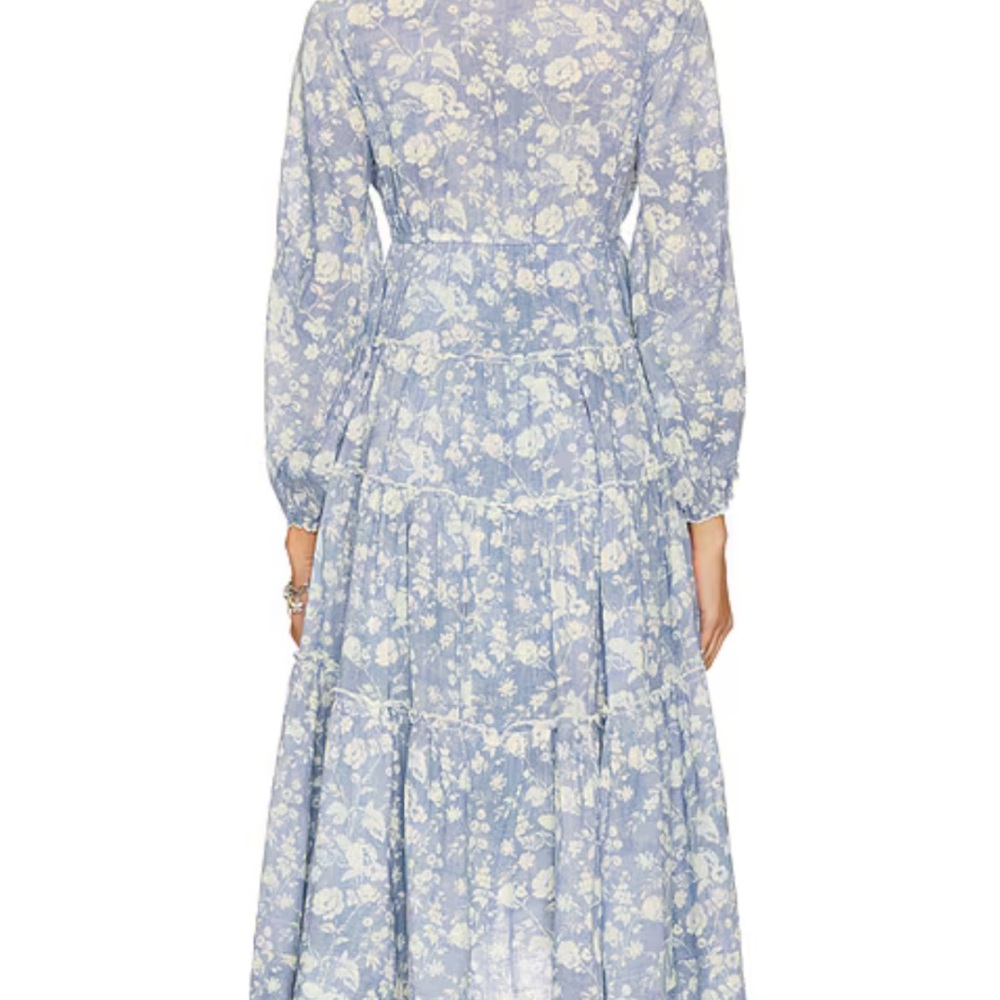 Free People Long Sleeve Blue Floral Dress